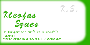 kleofas szucs business card